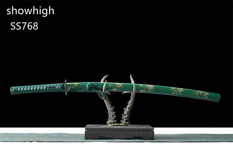 handmade T10 green katana sword SS768