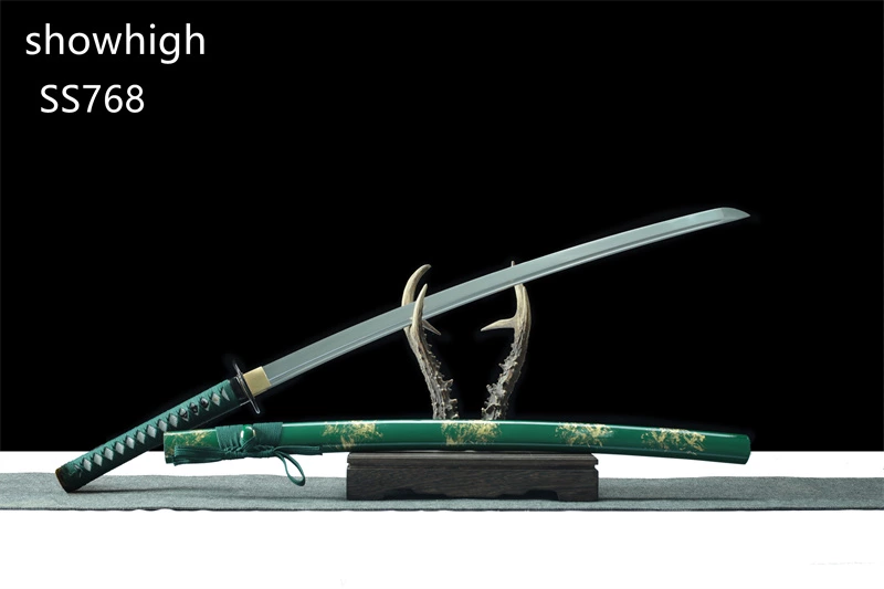 handmade T10 green katana sword SS768