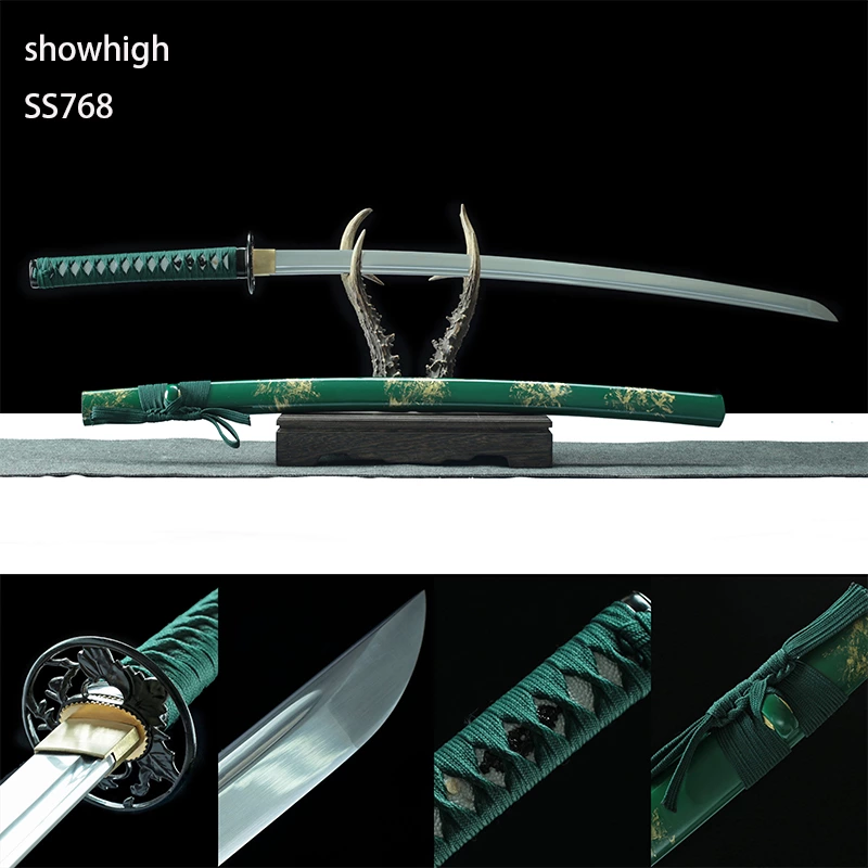 handmade T10 green katana sword SS768