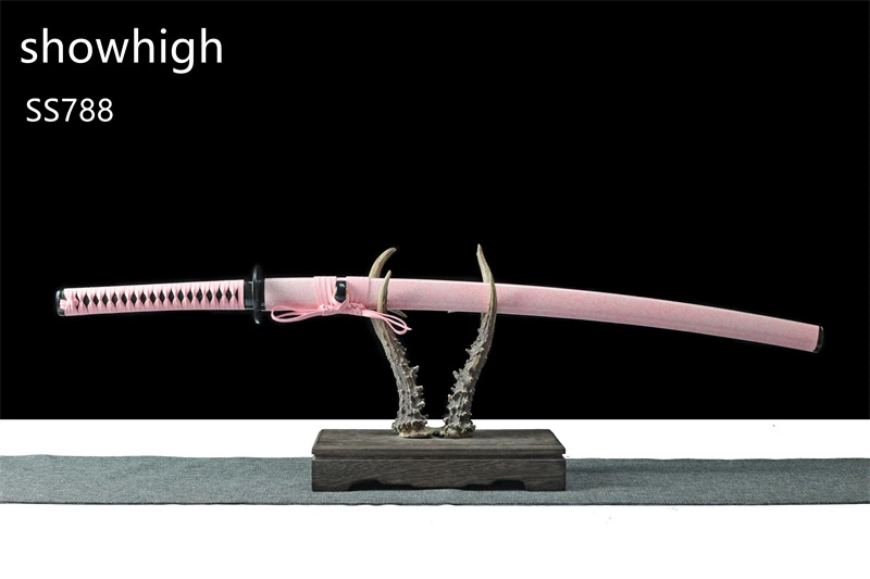 handmade titanium plated carbon steel pink sword ss788