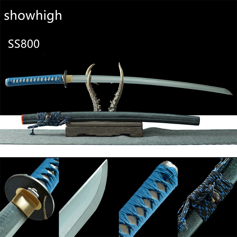 Handmade T10 steel clamped  damascus Sword with mother-of-pearl saya SS800