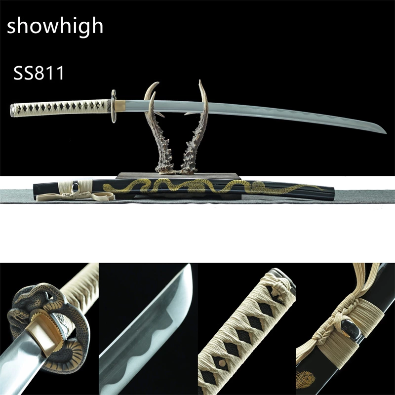 handmade carbon steel snake katana sword ss811