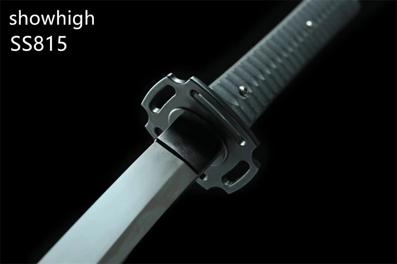 handamde titanium plated  high carbon steel katana sword with G10 handle and K sheath ss815