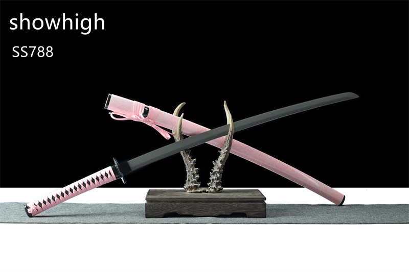 handmade titanium plated carbon steel pink sword ss788