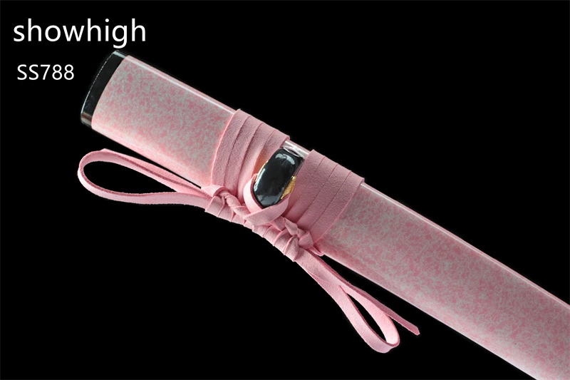 handmade titanium plated carbon steel pink sword ss788