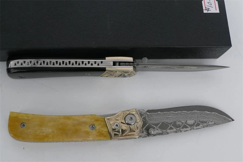 damascus folding pocket knife C01