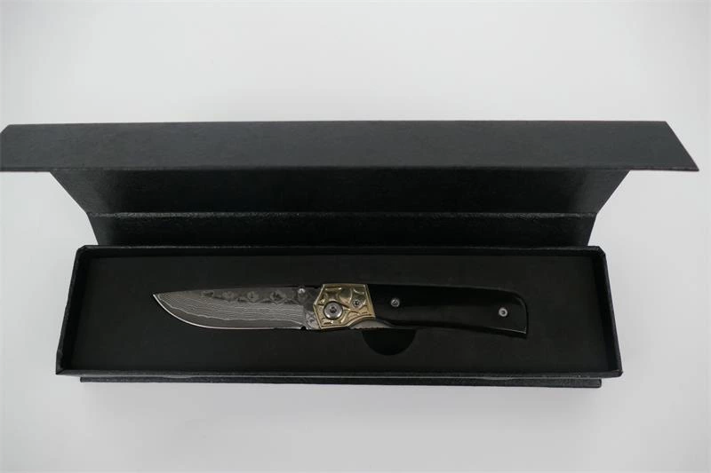 damascus folding pocket knife C01