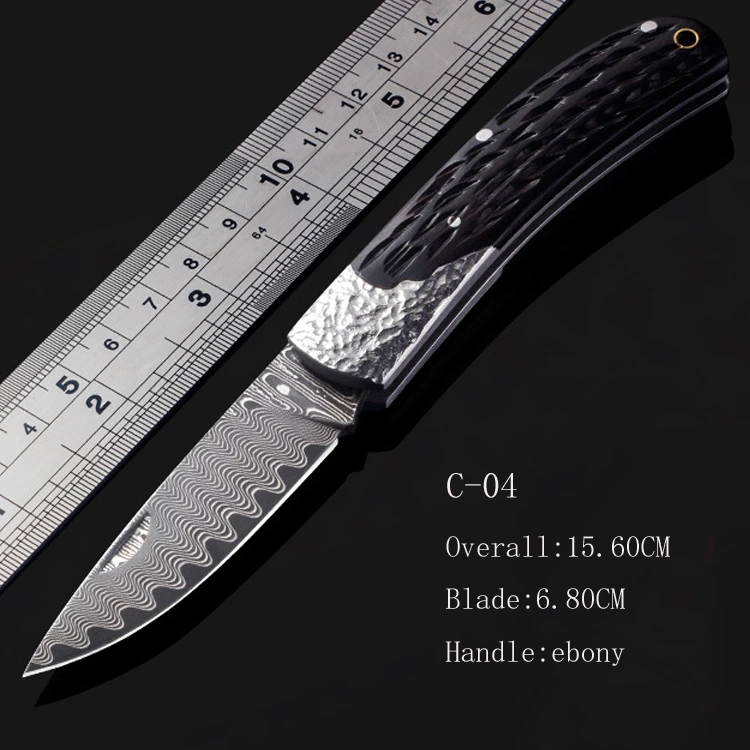 damascus folding knife C04