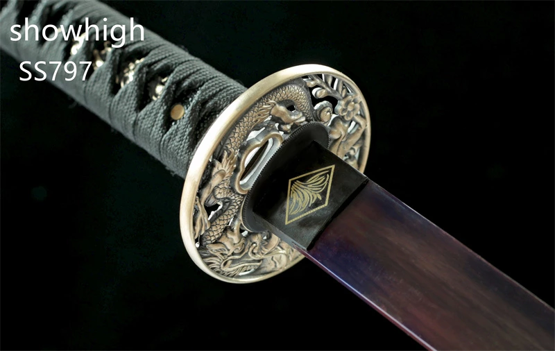 hand forged purple T10 katana sword ss797