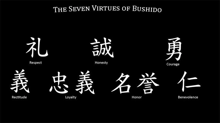 handmade seven virtues of bushido katana sword SS042B