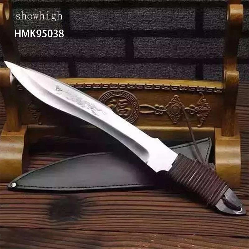 handmade high carbon double edged hunting knife HMK95038