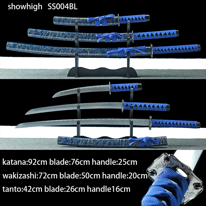 blue  samurai swords setSS004BL