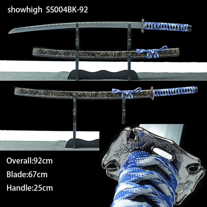 samurai swords set with touchable thread saya SS004BK