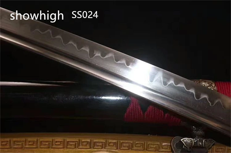 Handmade T10  clay tempered real hamon katana Swords  SS024