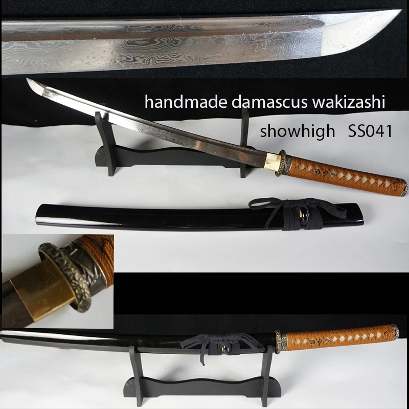 handmade battle ready damascus wakizashi sword  SS041