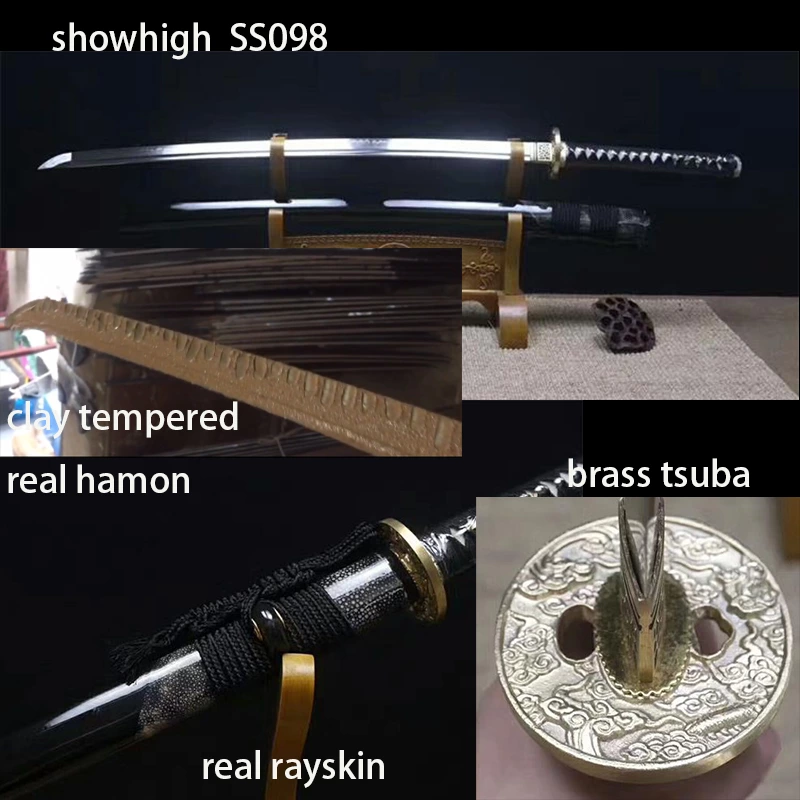 handmade T10 real hamon katana sword SS098