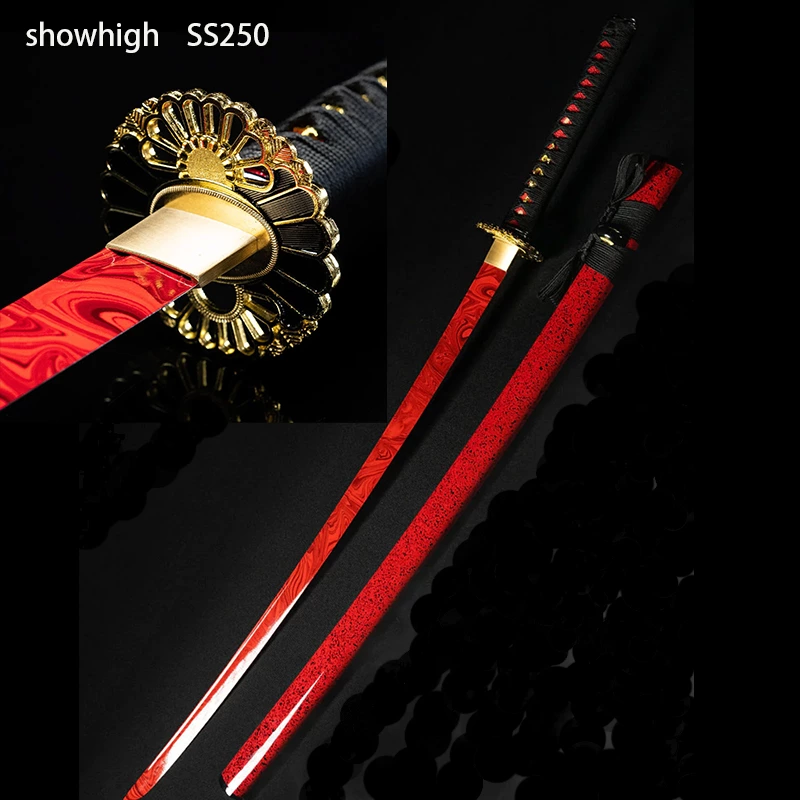 handmade functional red katana sword SS250