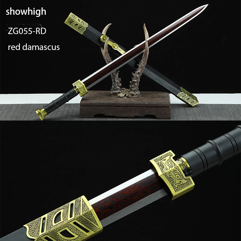 handmade chinese red damascus sword ZG055-RD