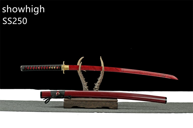 handmade functional red katana sword SS250