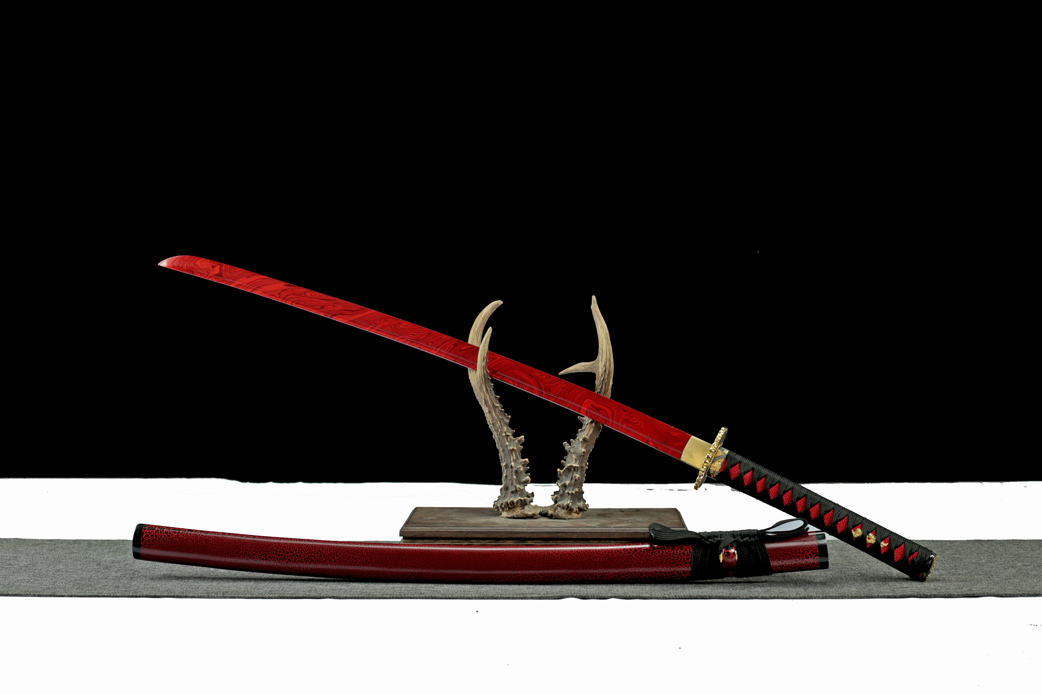 handmade functional red katana sword SS250